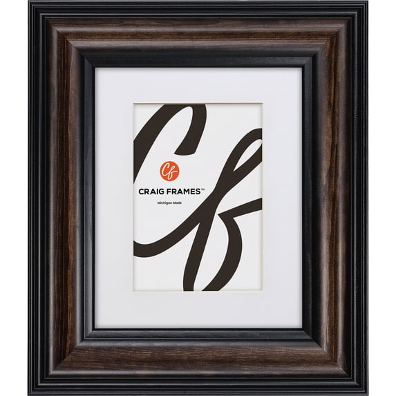 Craig Frames Potomac, 8x12 inch Walnut Brown Picture Frame Matted for an 5x7 Photo