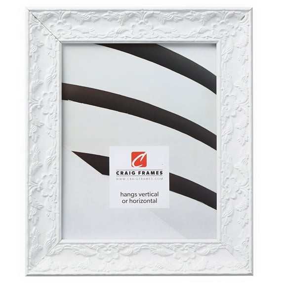 Craig Frames Renaissance, 14x18 inch Picture Frame, Ornate Pearl White