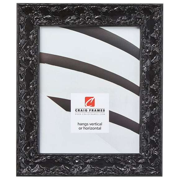 Craig Frames Renaissance, 24x24 inch Picture Frame, Ornate Obsidian Black