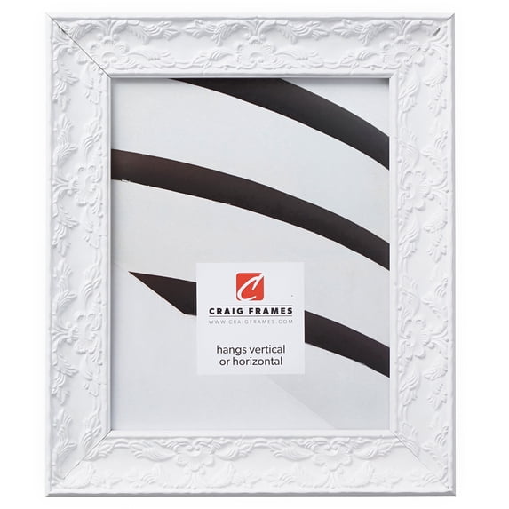 Craig Frames Renaissance, 24x36 inch Picture Frame, Ornate Pearl White
