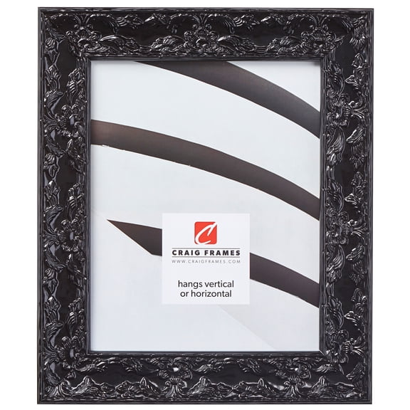 Craig Frames Renaissance, 5x7 inch Picture Frame, Ornate Obsidian Black