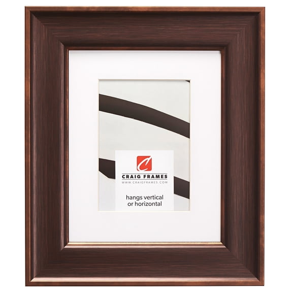Craig Frames Resilience, 12x18 inch Distressed Bronze Picture Frame Matted for a 10x13 Photo