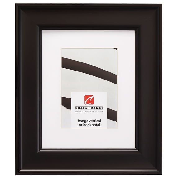 Craig Frames Resilience, 12x36 inch Black Picture Frame Matted for a 8x32 Photo