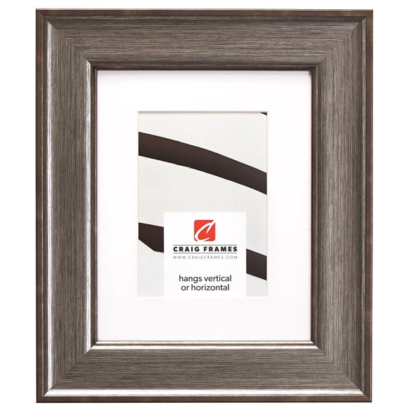 Craig Frames Resilience, 14x18 inch Distressed Silver Picture Frame Matted for a 10x13 Photo