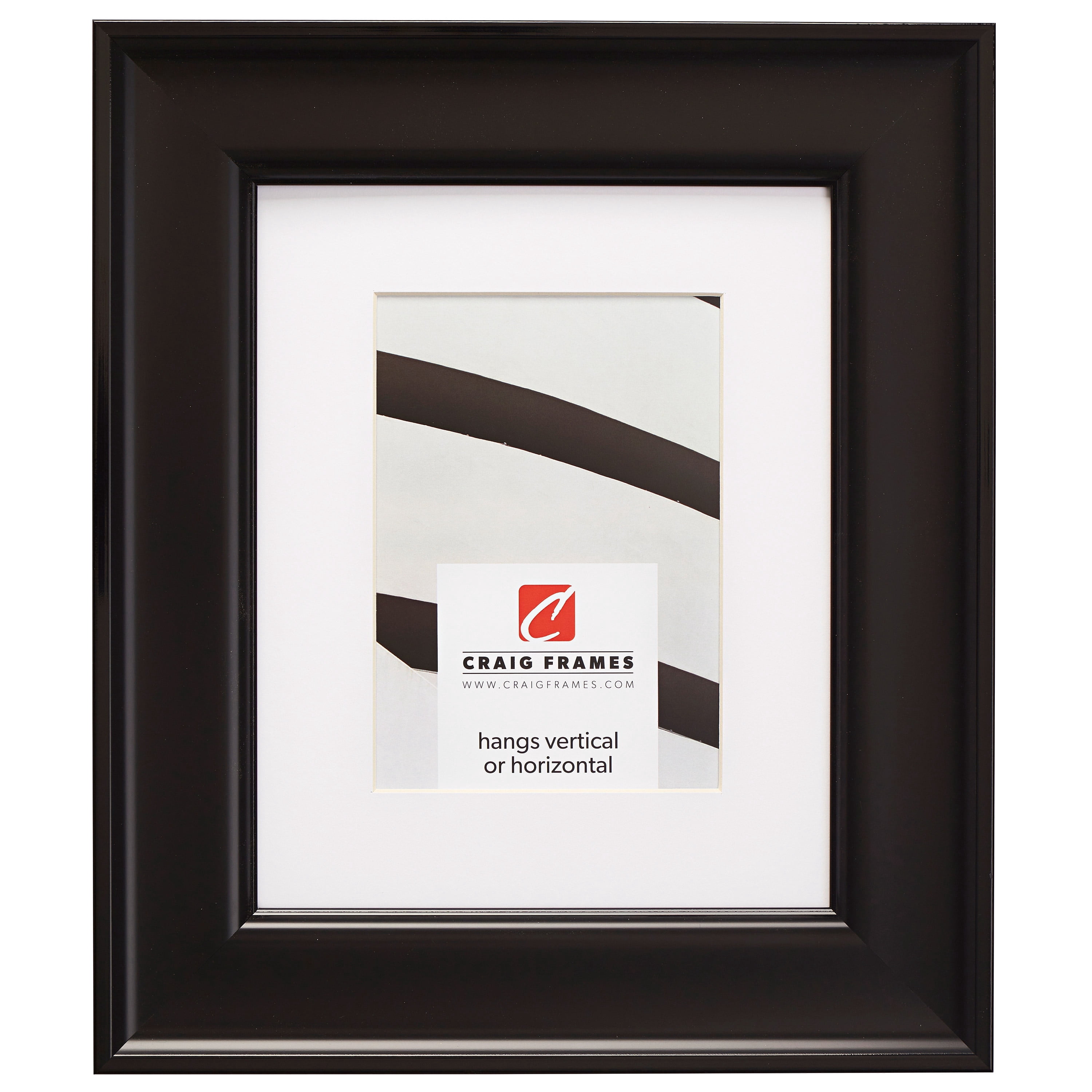 Craig Frames Resilience, 18x24 inch Black Picture Frame Matted for a 12x18 Photo