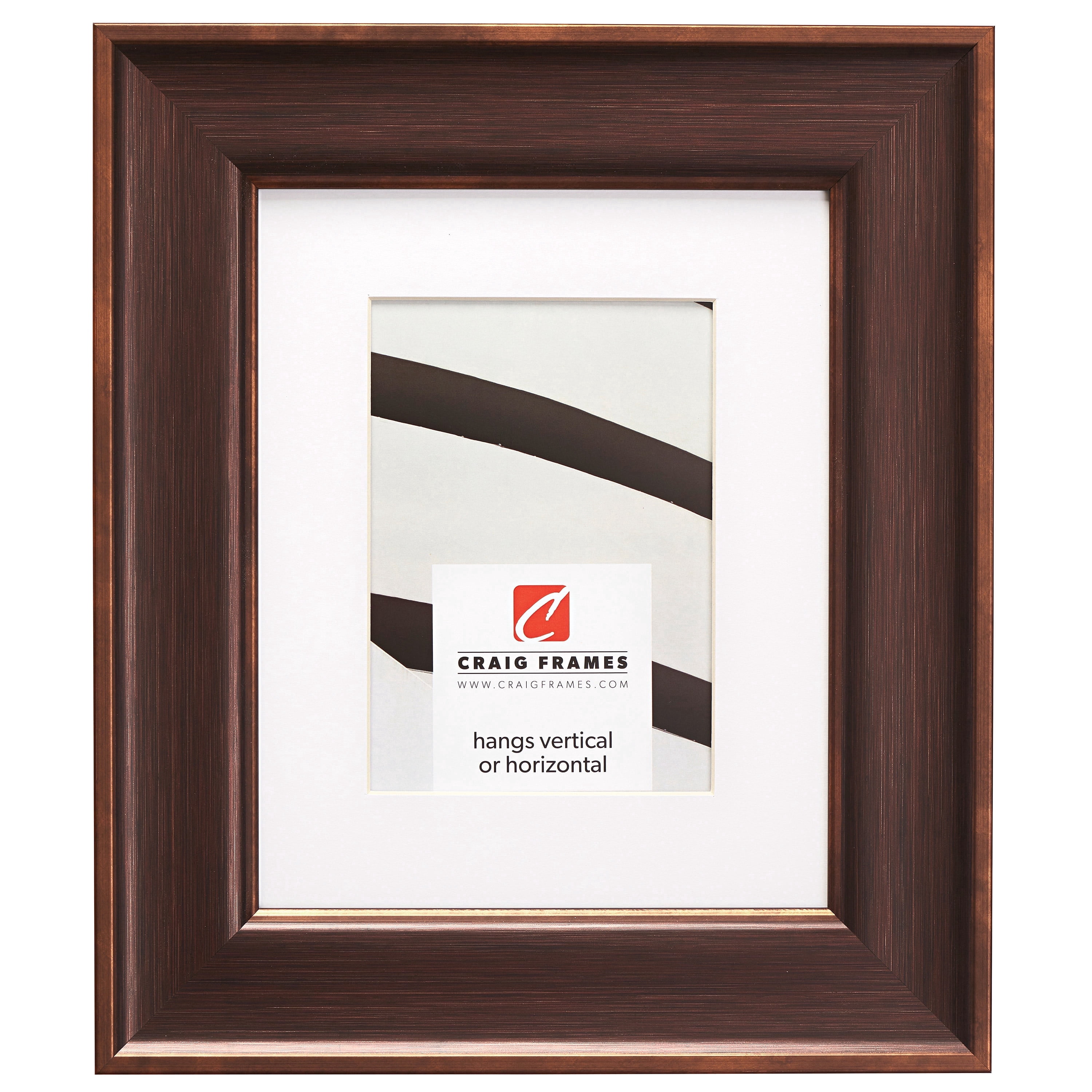 Craig Frames Resilience, 18x24 inch Distressed Bronze Picture Frame Matted for a 12x18 Photo