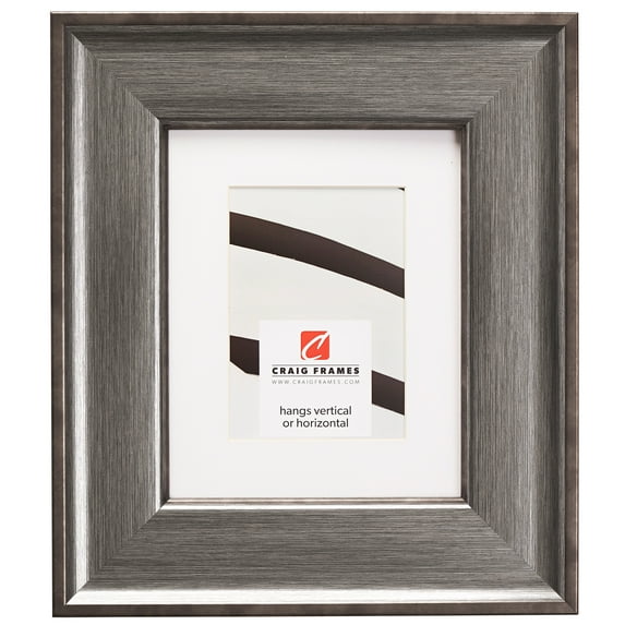 Craig Frames Resilience Wide, 10x13 inch Distressed Silver Picture Frame Matted for a 7x10 Photo