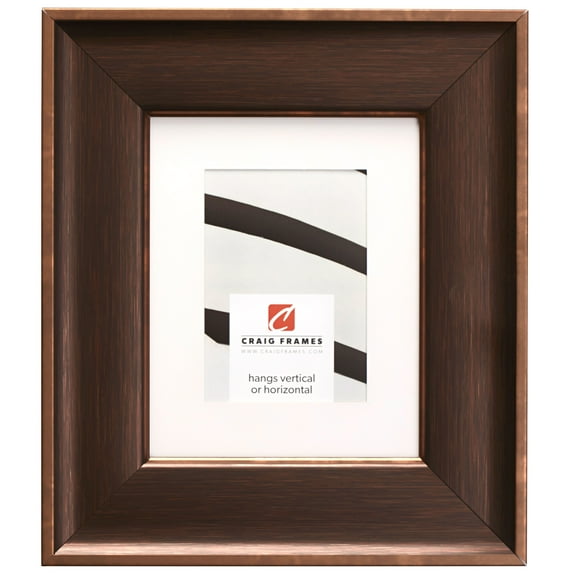Craig Frames Resilience Wide, 18x24 inch Distressed Bronze Picture Frame Matted for a 12x18 Photo