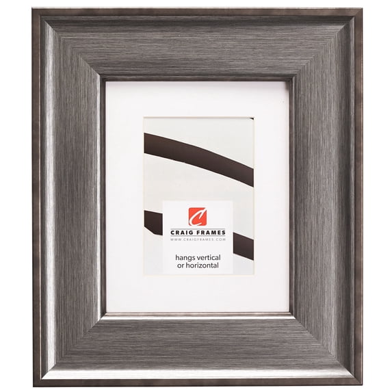 Craig Frames Resilience Wide, 19x25 inch Distressed Silver Picture Frame Matted for a 14x20 Photo