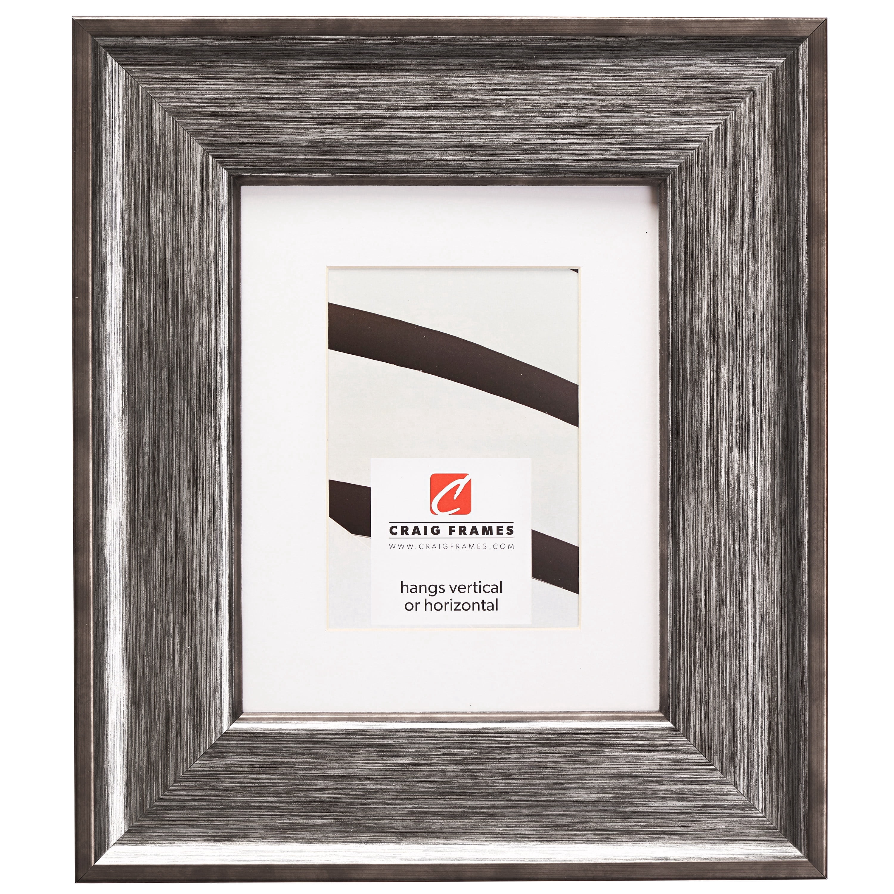 Craig Frames Resilience Wide, 22x28 inch Distressed Silver Picture Frame Matted for a 18x24 Photo