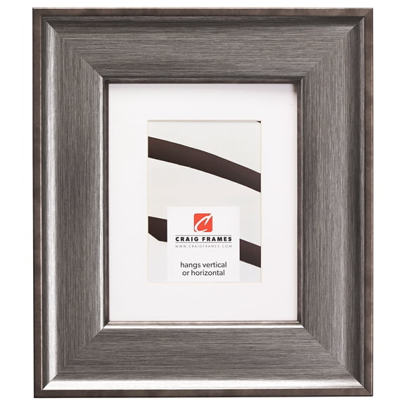 Craig Frames Resilience Wide, 24x36 inch Distressed Silver Picture Frame Matted for a 20x30 Photo