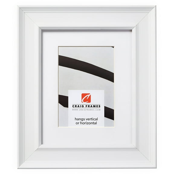 Craig Frames Revival, 12x16 inch White Picture Frame Matted for an 8x12 Photo