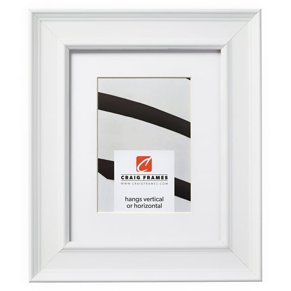 Craig Frames Revival, 12x18 inch White Picture Frame Matted for a 10x13 Photo