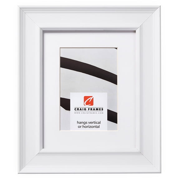Craig Frames Revival, 14x22 inch White Picture Frame Matted for a 11x17 Photo