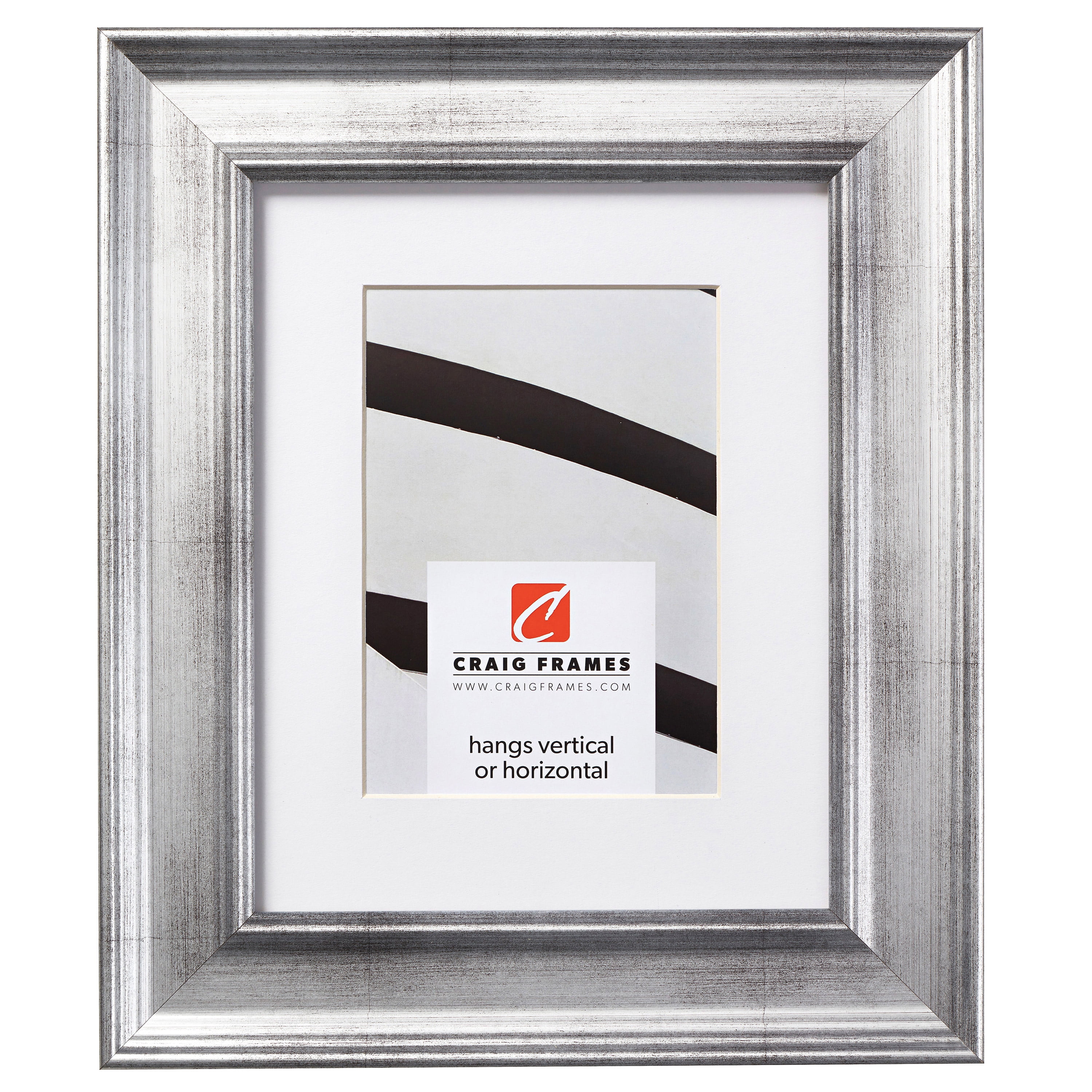Craig Frames Revival, 16x22 inch Distressed Silver Picture Frame Matted ...