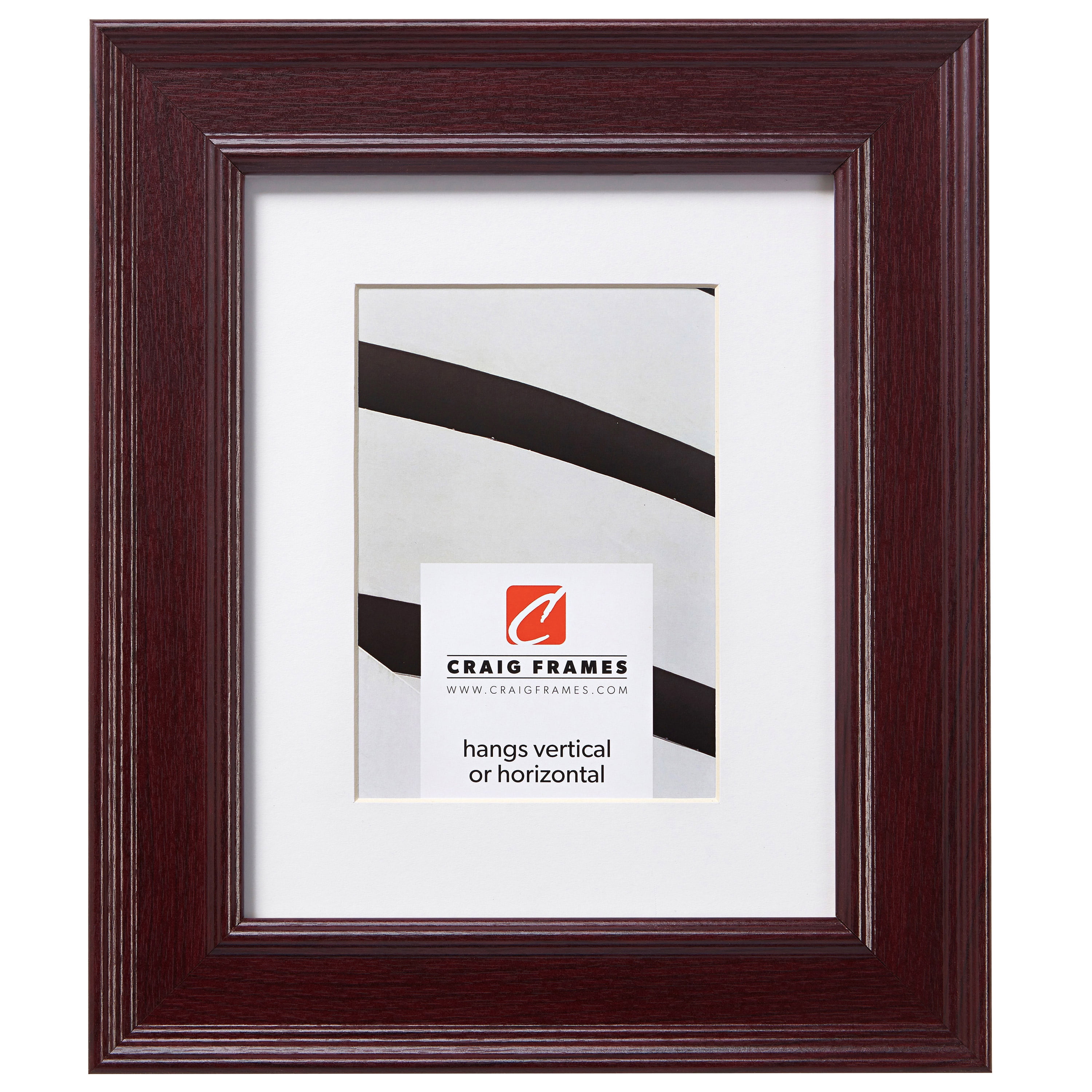 Craig Frames Revival, 18x24 inch Mahogany Red Picture Frame Matted for a 12x18 Photo