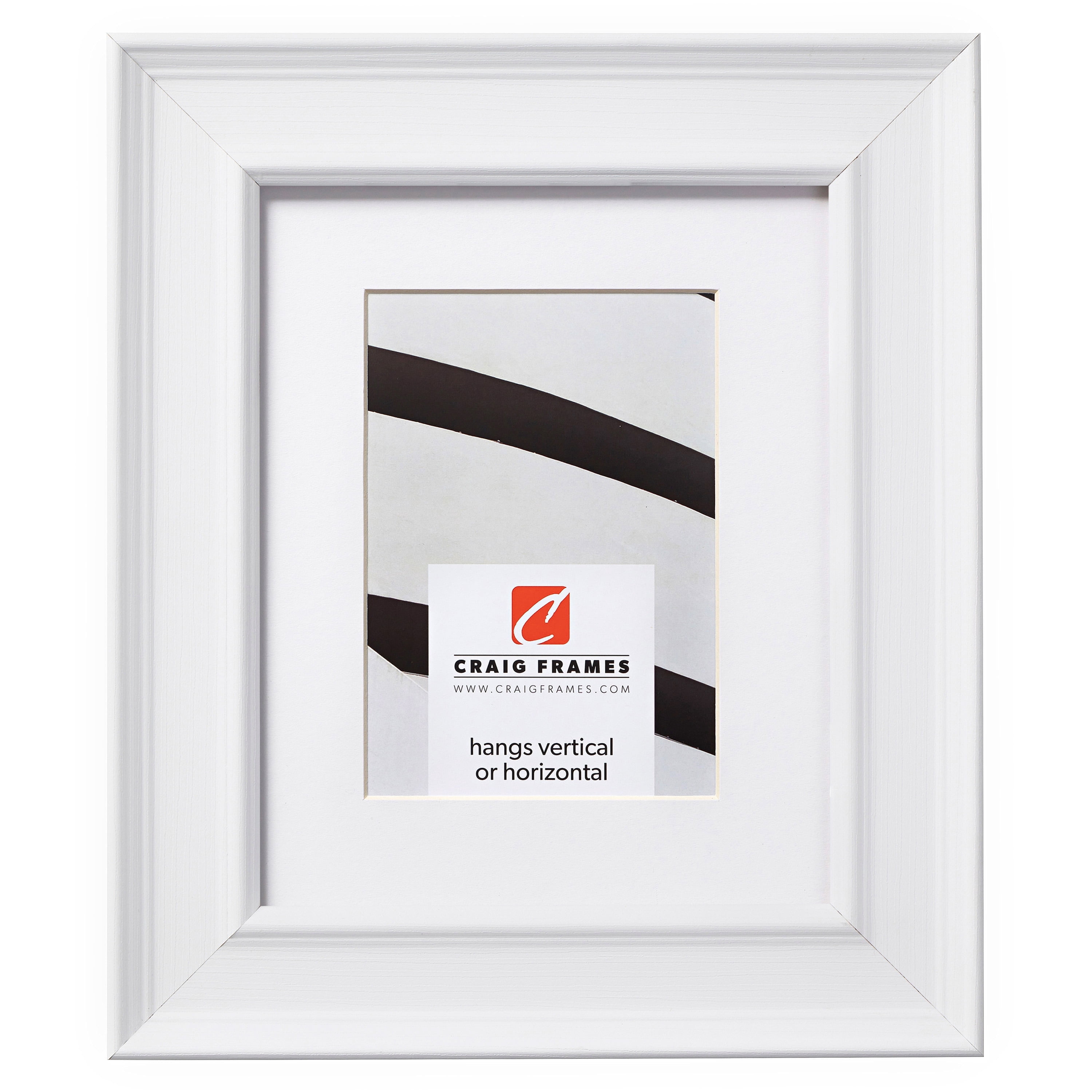 Craig Frames Revival, 18x24 inch White Picture Frame Matted for a 12x18 Photo