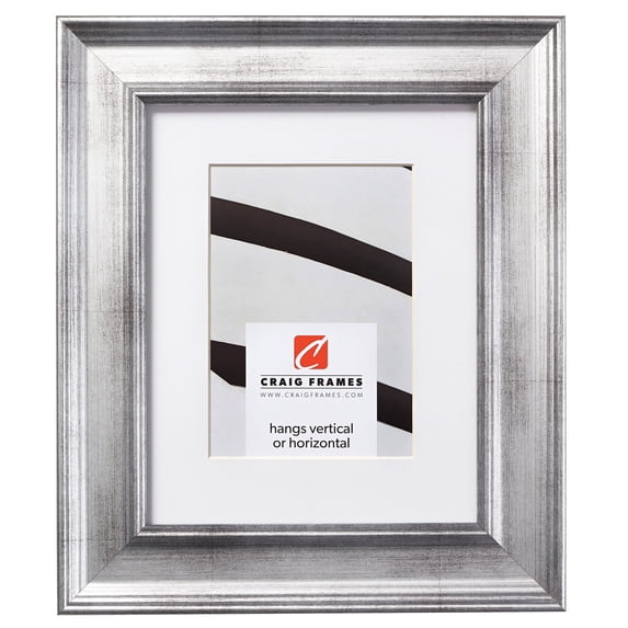 Craig Frames Revival, 18x36 inch Distressed Silver Picture Frame Matted for a 14x32 Photo