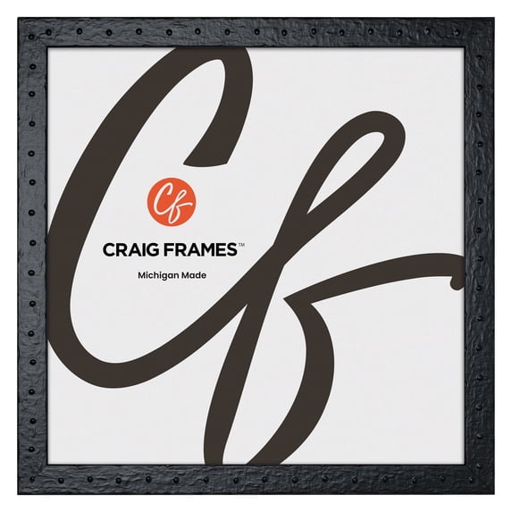 Craig Frames Rivet, 12x12 Picture Frame, Asphalt Black