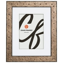 Craig Frames Rivet, 18x24 Picture Frame Matted for a 12x18 Photo, Pitted Steel