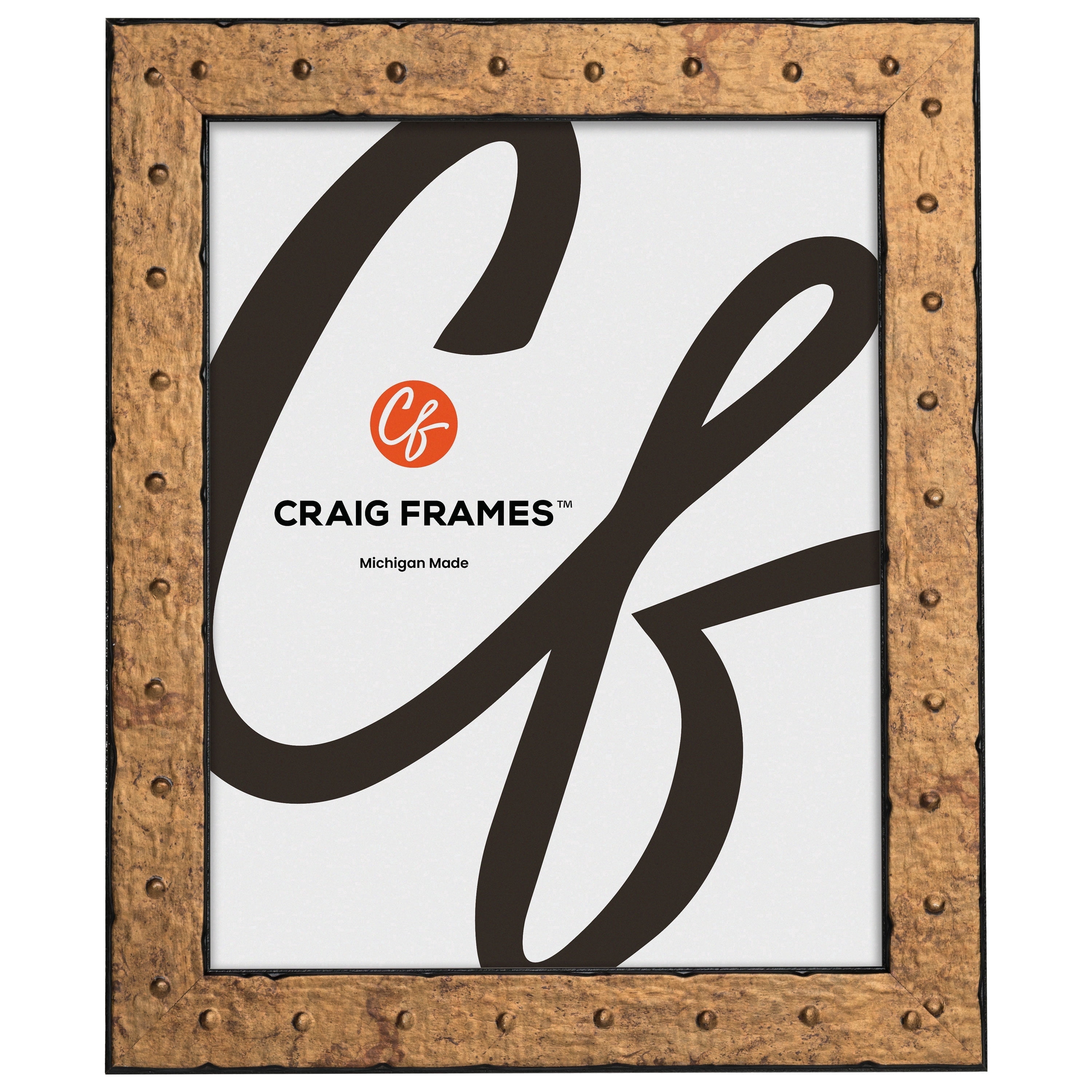 Craig Frames Rivet, 18x24 Picture Frame, Tarnished Gold