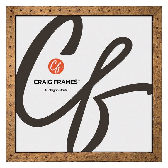 Craig Frames Rivet, 24x24 Picture Frame, Tarnished Gold