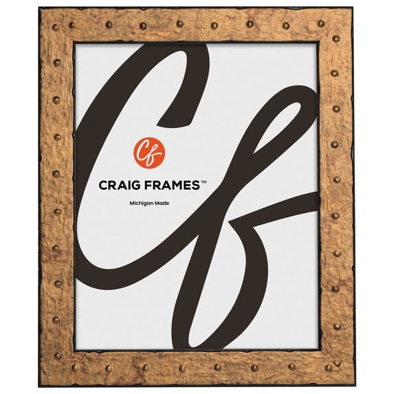 Craig Frames Rivet, 9x12 Picture Frame, Tarnished Gold