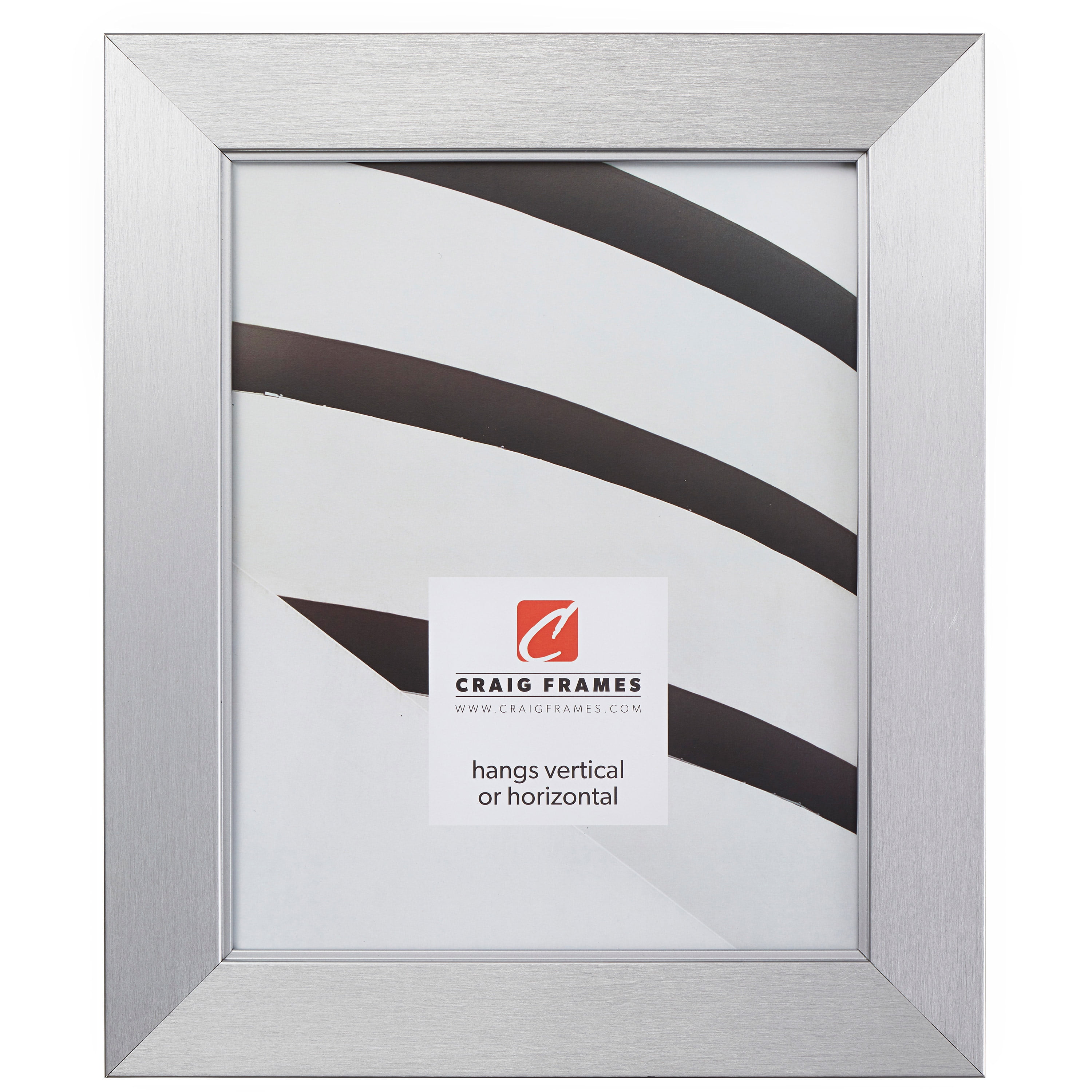 Craig Frames Silverado, 12x16 inch Picture Frame, Modern Silver
