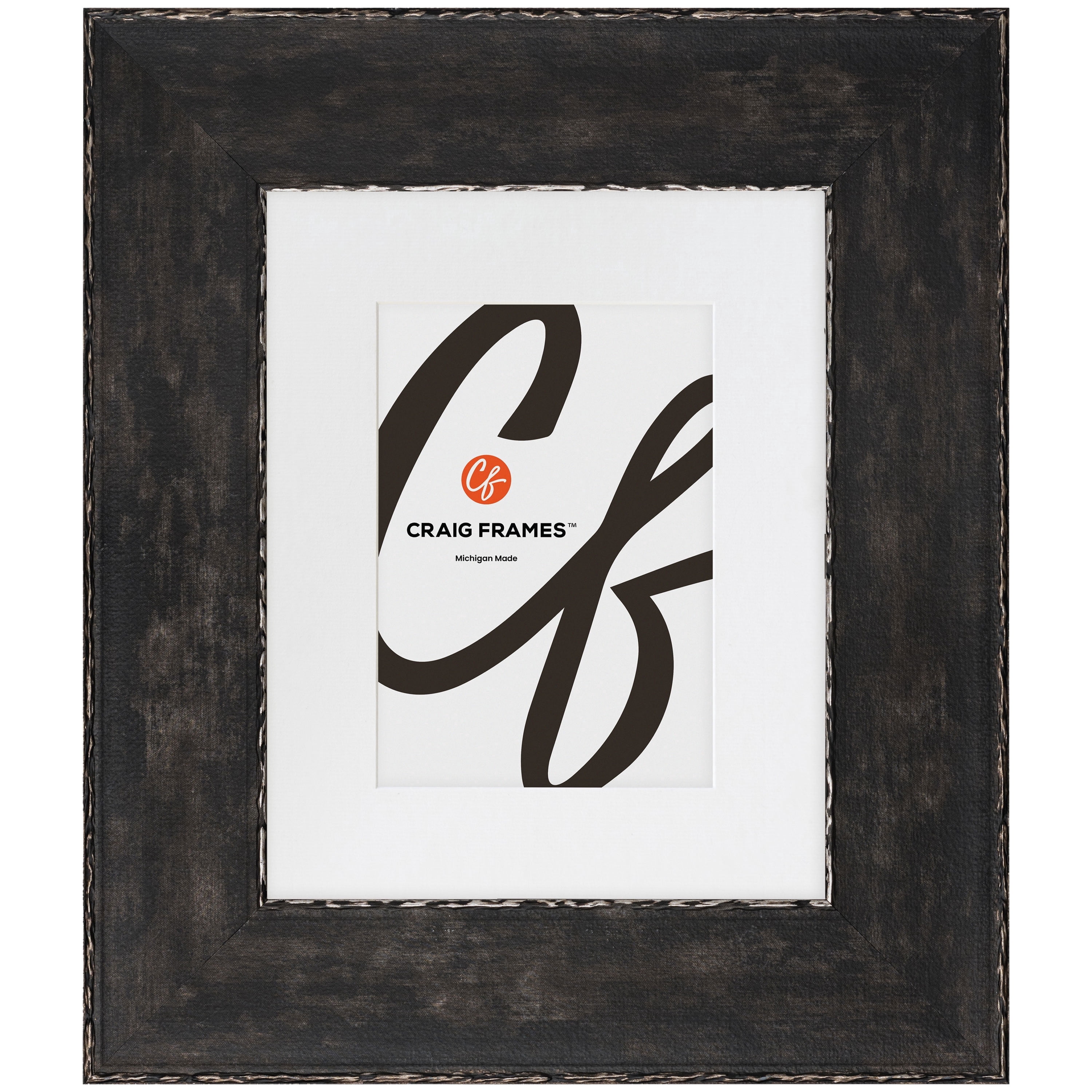Craig Frames Starlight, 22x28 Picture Frame Matted for an 18x24 Photo, Noir Black