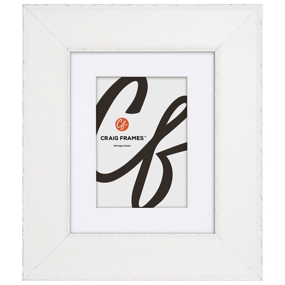 Craig Frames Starlight, 24x24 Picture Frame Matted for a 20x20 Photo, Pearl White