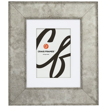 Craig Frames Starlight, 5x7 Picture Frame Matted for a 4x6 Photo, Silver