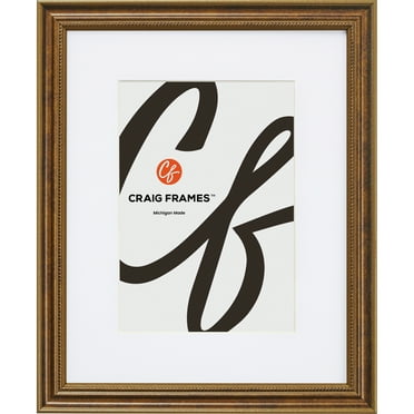 Craig Frames Stratton, 12x18 inch Picture Frame Matted for a 10x13 Photo, Aged Bronze