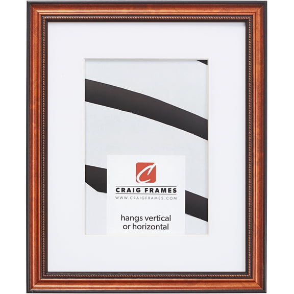 Craig Frames Stratton, 20x20 inch Picture Frame Matted for a 16x16 Photo, Copper and Black
