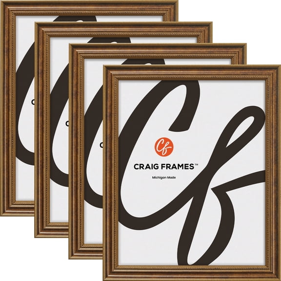 Craig Frames Stratton, 7x8 inch Picture Frame, Aged Bronze, Set of 4
