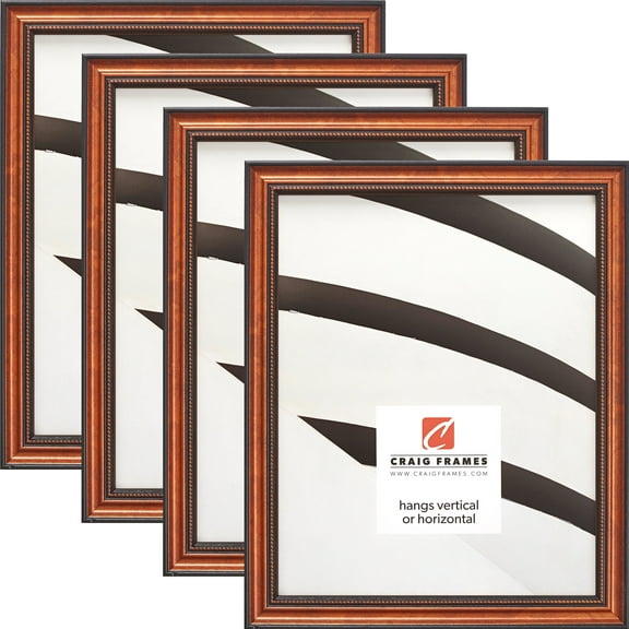 Craig Frames Stratton, 8.5x11 inch Picture Frame, Copper and Black, Set of 4