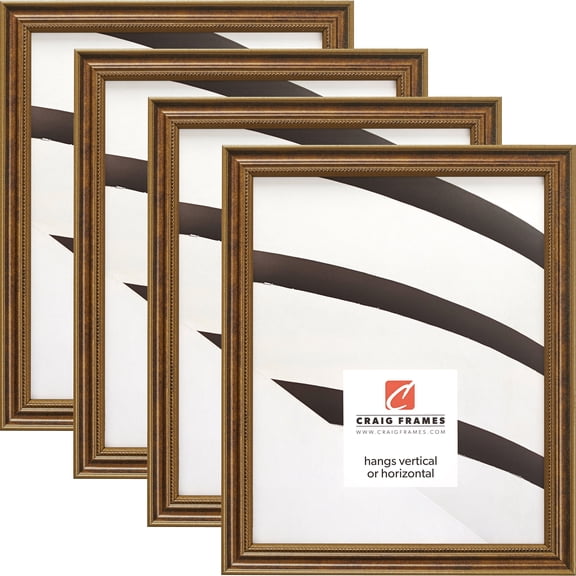 Craig Frames Stratton, 8x12 inch Picture Frame, Aged Bronze, Set of 4