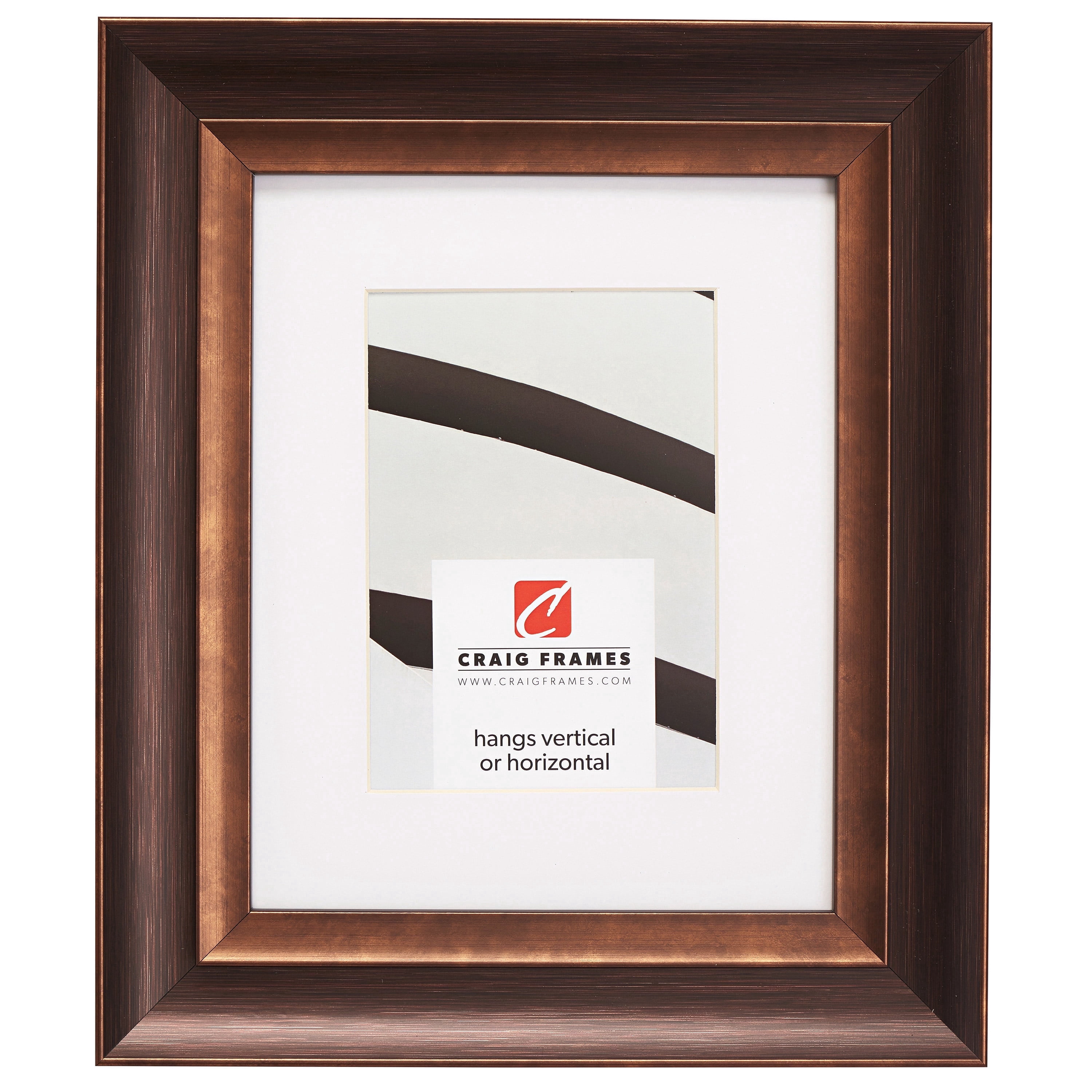 Craig Frames Ventura, 22x28 inch Brushed Bronze Picture Frame Matted for a 18x24 Photo