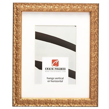 Craig Frames Versailles, 12x36 inch Gold Picture Frame Matted for a 8x32 Photo