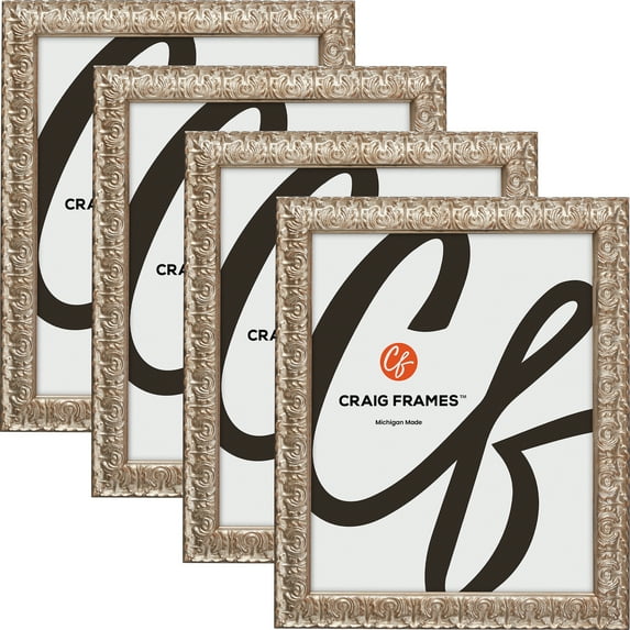 Craig Frames Versailles, 14x23 inch Picture Frame, Silver, Set of 4