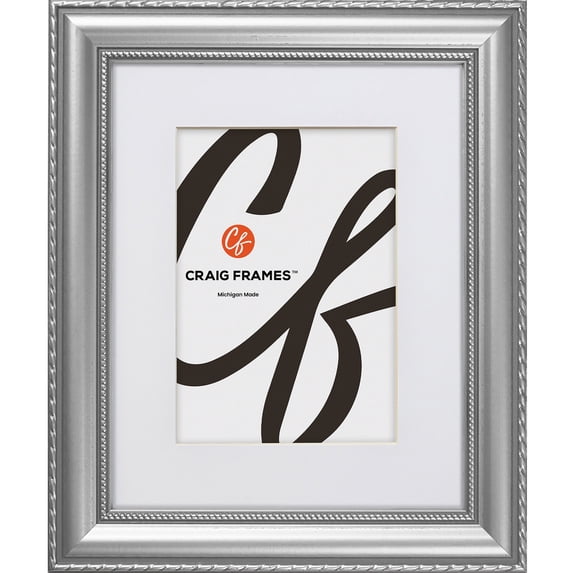 Craig Frames Victoria, 17x22 inch Ornate Silver Picture Frame Matted for a 13x19 Photo