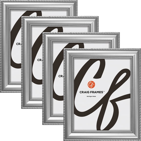 Craig Frames Victoria, 24x36 inch Picture Frame, Ornate Silver, Set of 4