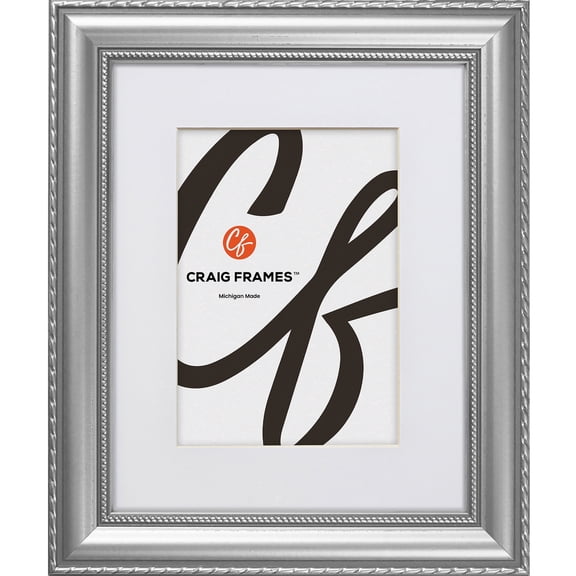 Craig Frames Victoria, 26x32 inch Ornate Silver Picture Frame Matted for a 22x28 Photo