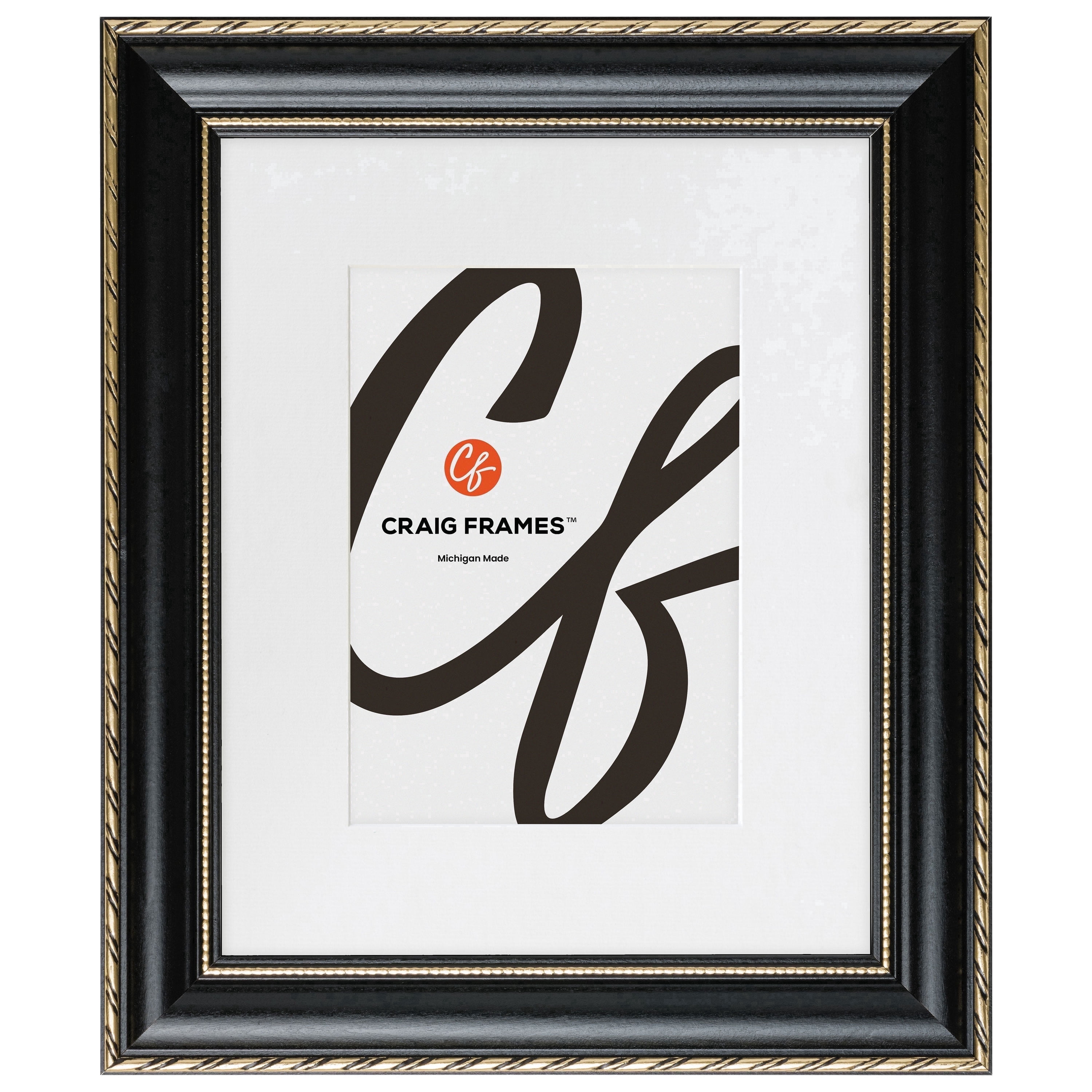 Craig Frames Victoria, 30x38 Picture Frame Matted for a 24x32 Photo, Ornate Black and Gold