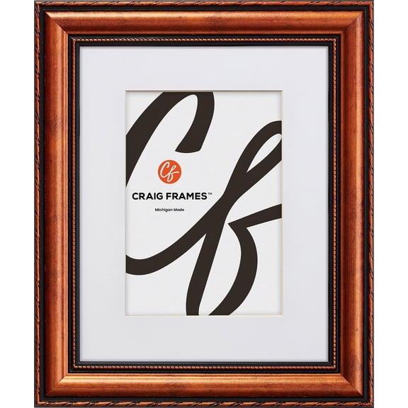 Craig Frames Victoria, 5x7 inch Copper Picture Frame Matted for a 4x6 Photo