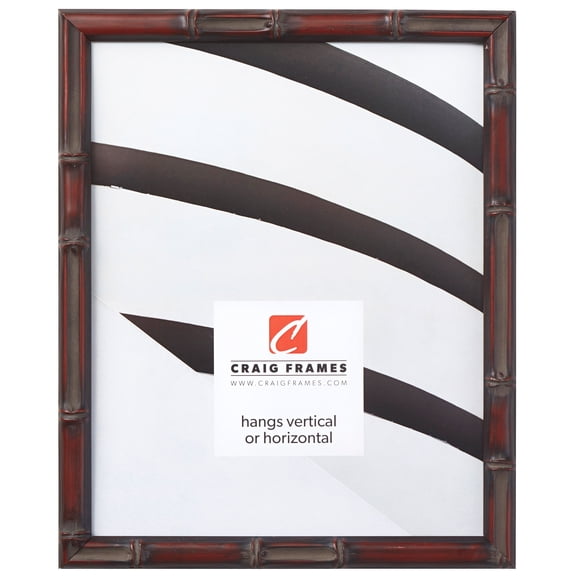 Craig Frames Vintage Bamboo, 12x16 inch Picture Frame, Tropical Mahogany