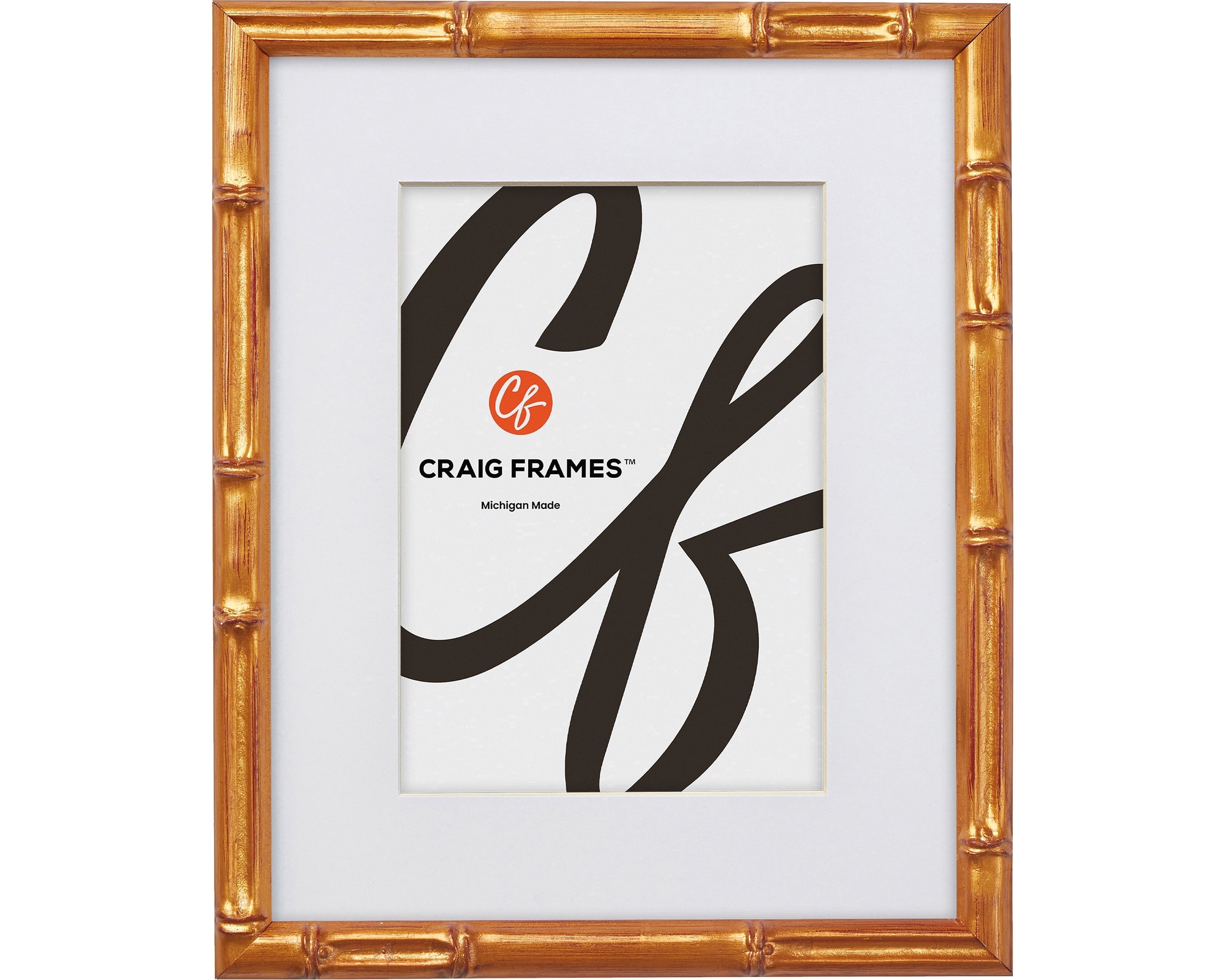 Craig Frames Vintage Bamboo 13x15 inch Picture Frame Matted for a 9x12 ...