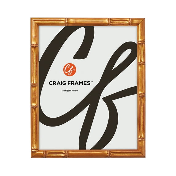 Craig Frames Vintage Bamboo, 16x32 inch Picture Frame, Tropical Gold