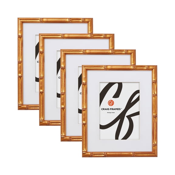 Craig Frames Vintage Bamboo 24x36 inch Picture Frame Matted for a 20x30 Photo, Set of Four