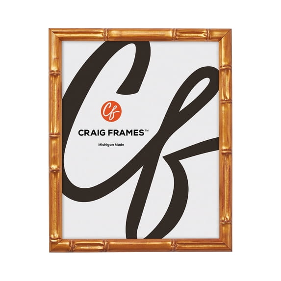 Craig Frames Vintage Bamboo, 4x10 inch Picture Frame, Tropical Gold