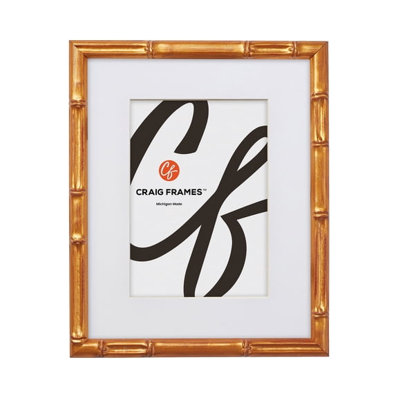 Craig Frames Vintage Bamboo 8.5x11 inch Picture Frame Matted for a 6x9 Photo